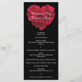 Röd ros Heart Förlovningsfest Valentines day Meny