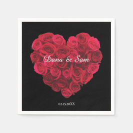 Röd ros Heart Förlovningsfest Valentines day Pappersservett