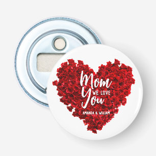 Röd ros Heart Kärlek You Mamma Mors dag Flasköppnare