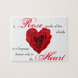 Röd ros Heart Shape - Alla hjärtans dag Puzzle Pussel