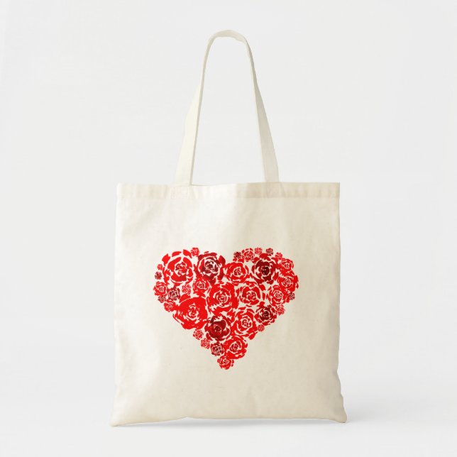 Röd ros Heart Tygkasse (Framsidan)