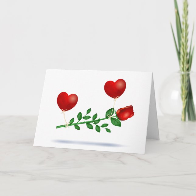 Röd ros helgkort (Framsida)
