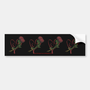 Röd ros Hjärtar Bumper Sticker Bilart Bildekal