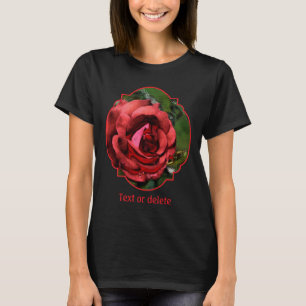 Röd ros i blom Abstract konst T Shirt