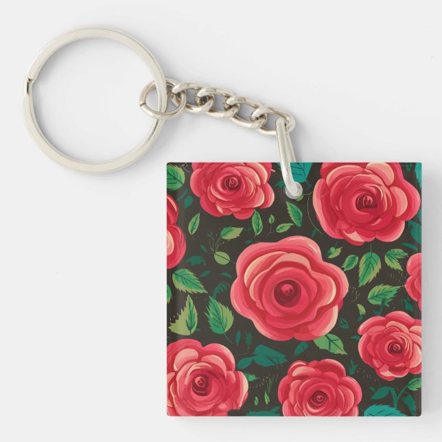 Röd ros i Bloom: Visningen Lush Blommigt (Framsidan)