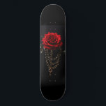 Röd ros i Chains Goth Mini Skateboard Bräda 18,5 Cm<br><div class="desc">Ett blod-röd ros som är bundet i järn-kedjor på en svart bakgrund skapar en strålande Goth-skateboard.</div>