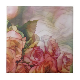 Röd ros i dömt solljus kakelplatta