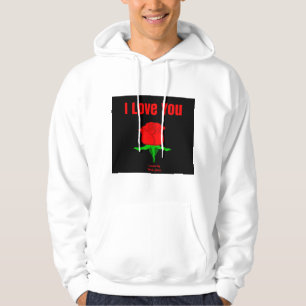 Röd ros I Kärlek Du Manar White Pullover Hoodie