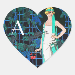 RÖD ROS I KVÄLL,BEAUTY MODE MONOGRAM HJÄRTFORMAT KLISTERMÄRKE