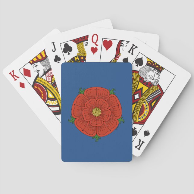 Röd ros i Lancaster Casinokort (Baksidan)