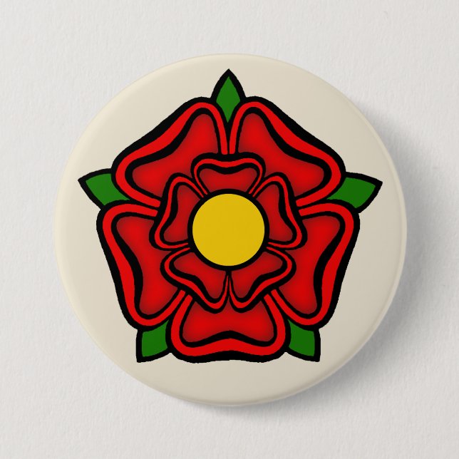 röd ros i Lancaster, England Emblem of Royalty Knapp (Framsida)