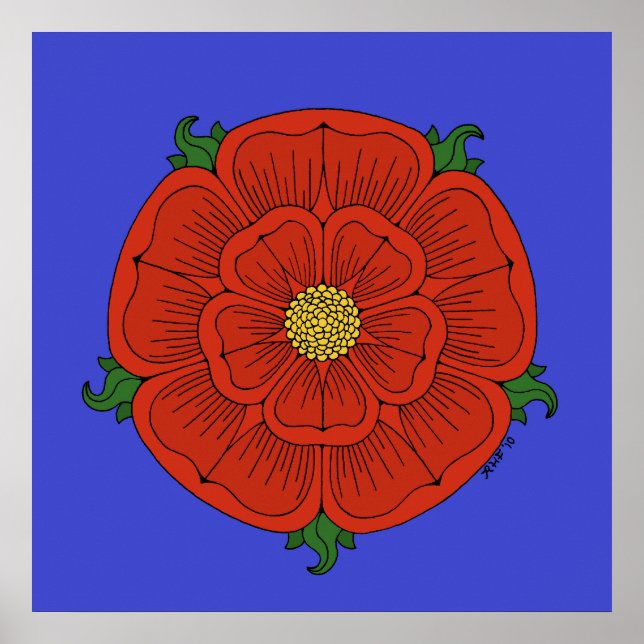 Röd ros i Lancaster Poster (Framsidan)