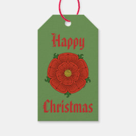 Röd ros i Lancaster Presentetikett