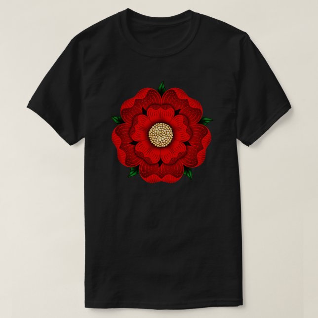Röd ros i Lancaster T Shirt (Design framsida)