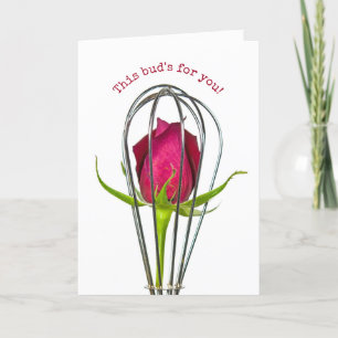 Röd ros i Wire Whisk Card Kort