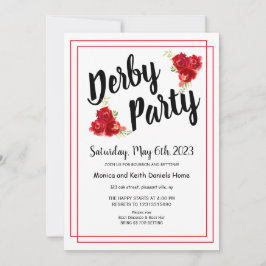 Röd ros Inbjudan från Derby Party