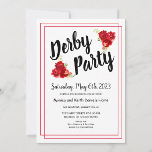 Röd ros Inbjudan från Derby Party