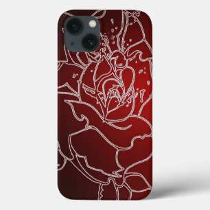 Röd ros iphone 13 fodral