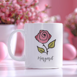 Röd ros Juni Birthday Flower Unik Blommigt Kaffemugg