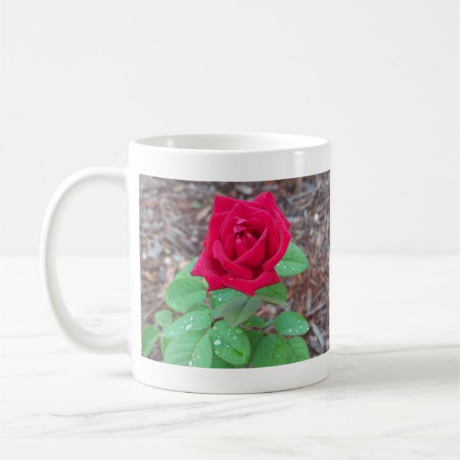 Röd ros kaffemugg (Vänster)