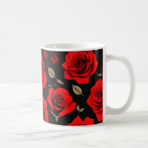 Röd ros kaffemugg