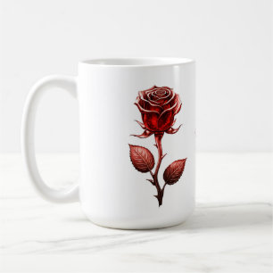 Röd ros kaffemugg
