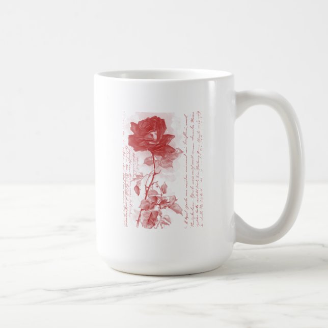 Röd ros kaffemugg (Höger)