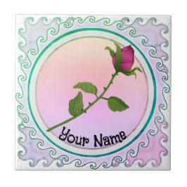 Röd ros kakelplatta