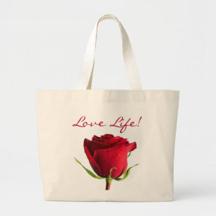 Röd ros Kärlek Life Canvas Jumbo Tote Bag Tygkasse