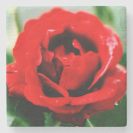 Röd ros Kärlek Stenunderlägg
