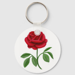 Röd ros Keychain Nyckelring