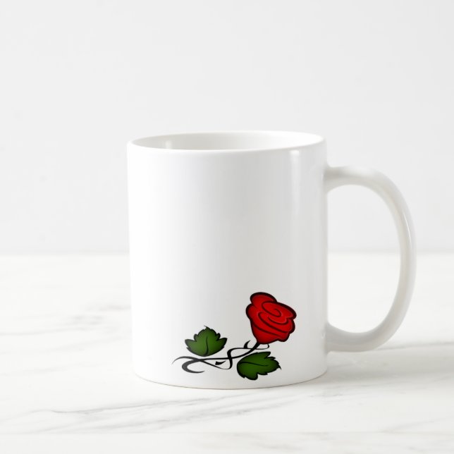 Röd ros Kiss kash002 Kaffemugg (Höger)