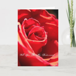 Röd ros, kommer du att bli min bridesaid? inbjudan