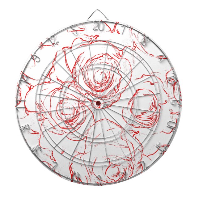 Röd ros-konturer piltavla (Framsidan)