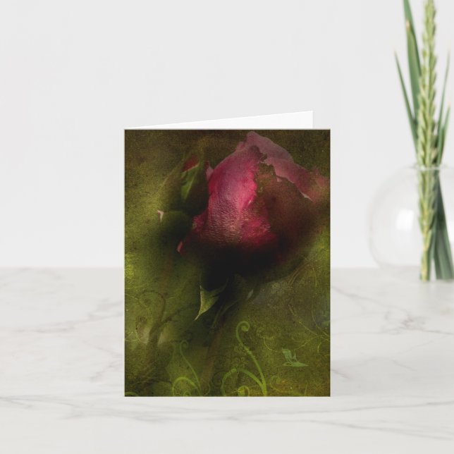 Röd ros kort (Framsida)