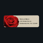 Röd ros Kraft Rustic Glam Elegant bröllop favor Returadress Etikett<br><div class="desc">Anpassa med valfri text. Matchande objekt är tillgängliga i den här samlingen.</div>