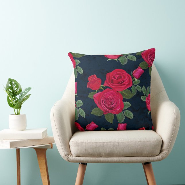 Röd ros kudde (Beautiful Red Roses Throw Pillow!)