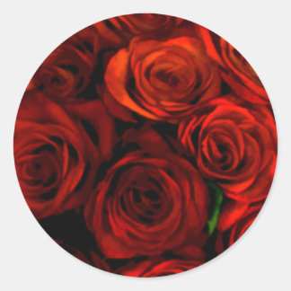 Röd ros-kuvert förslutningsfästen runt klistermärke