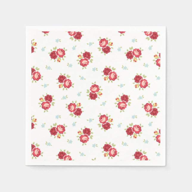 Röd ros Land Cute och Söt Pappersservett (Framsidan)