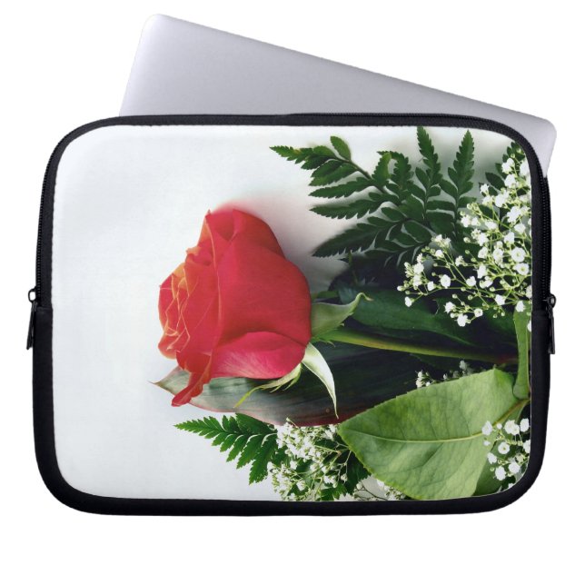 Röd ros laptop sleeve (Framsidan)