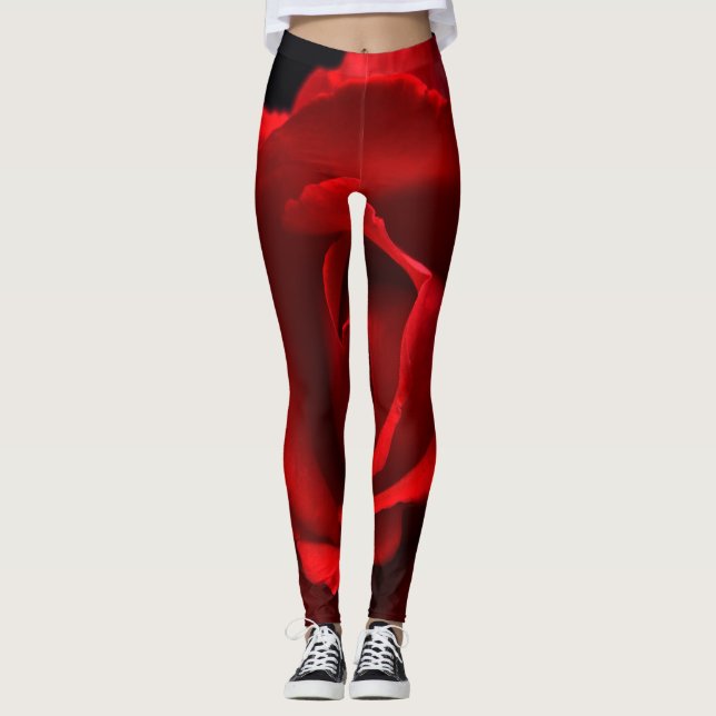 Röd ros lecnm leggings (Framsida)