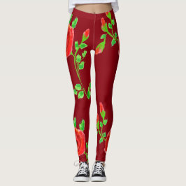 Röd ros leggings