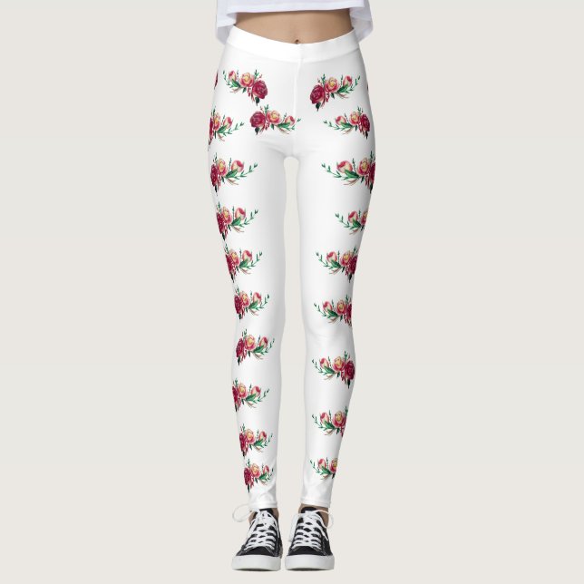 Röd ros leggings (Framsida)