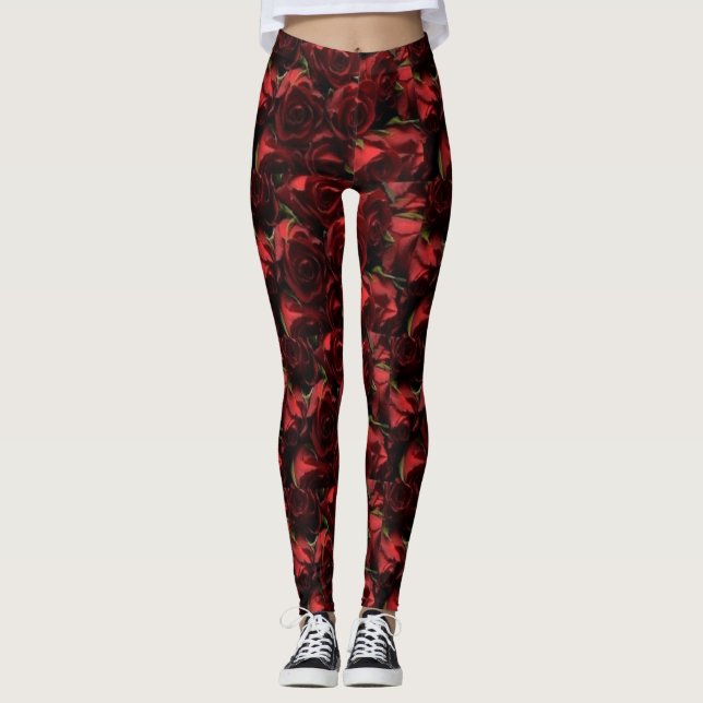 Röd ros Leggings (Framsida)