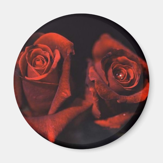 Röd ros magnet (Framsidan)