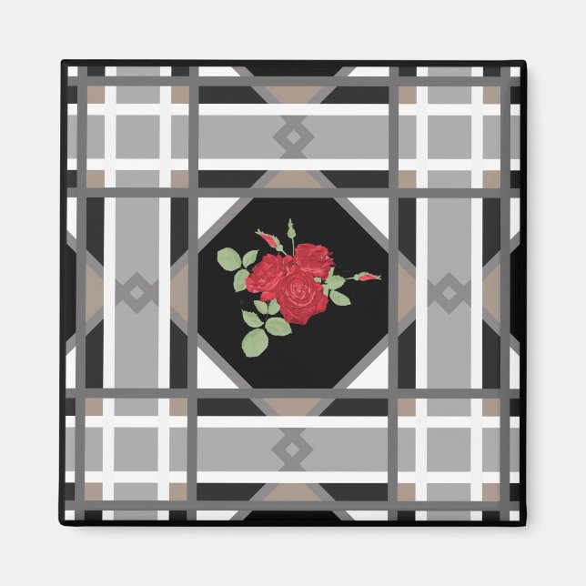 Röd ros magnet (Framsidan)