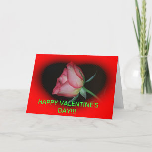 RÖD ROS med en HJÄRTAVALENTIN KORTET för DAG Helgkort