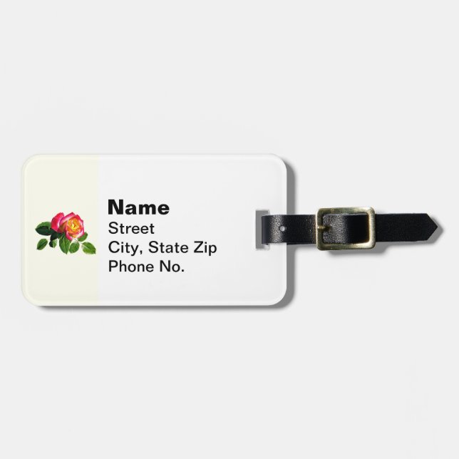 Röd ros med Golden Gult Center Bagagebricka (Horisontell Framsida)