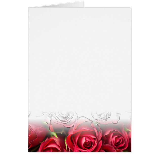 Röd ros med svarta konturer hälsningskort (Framsidan)