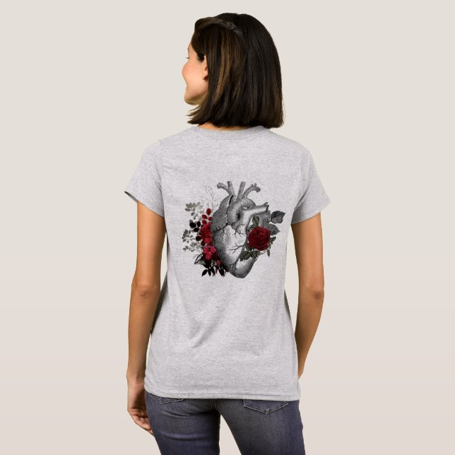 Röd ros med vintage T- Shirt T Shirt (Hel baksida)
